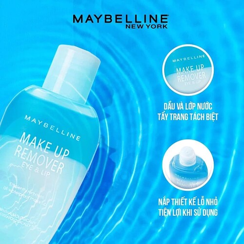 Nước tẩy trang mắt môi chuyên dụng 2 lớp Maybelline