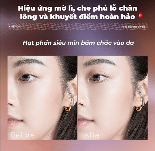 Chất phấn mềm mịn, tiệp nhanh vào da