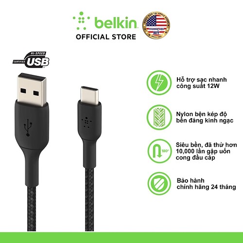 Cáp USB type C Lightning BOOST↑CHARGE Belkin