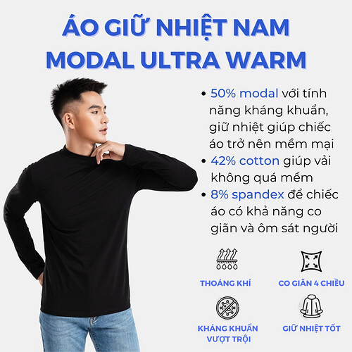 Áo giữ nhiệt nam Modal Ultra Warm Coolmate