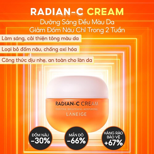 Kem dưỡng trắng làm mờ đốm nâu Laneige Raidan-C Cream