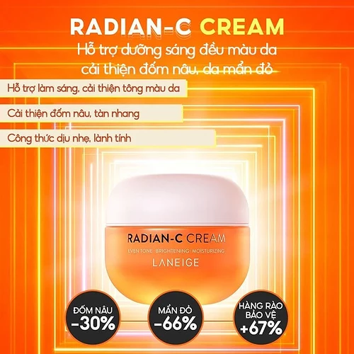 Kem dưỡng sáng làm mờ đốm nâu Laneige Radian C Cream 50ml
