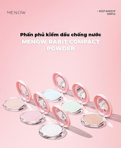 Phấn phủ dạng nén kiềm dầu MENOW Rabbit Compact Powder