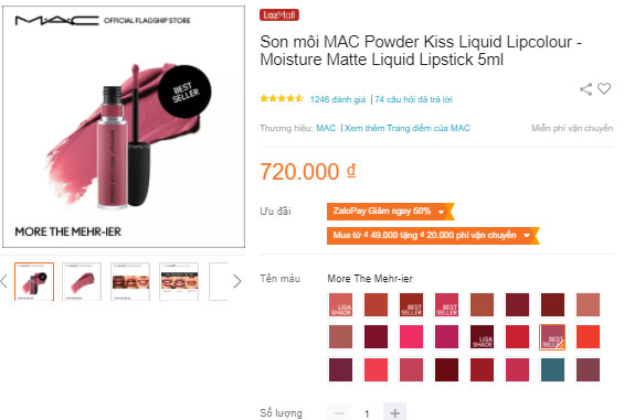Son môi MAC Powder Kiss Liquid Lipcolour