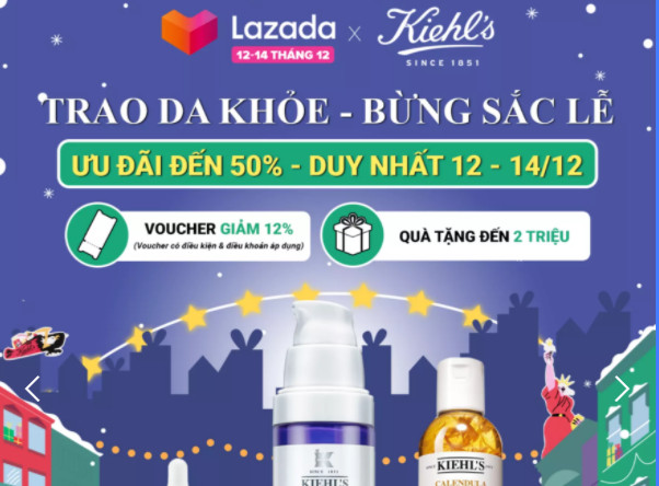 Sale Lazada 12.12 thương hiệu Kiehl's