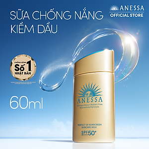 Bộ 2 kem chống nắng dạng sữa dưỡng da bảo vệ hoàn hảo Anessa Perfect UV Skincare Milk SPF 50+ PA++++ 60ml